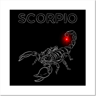 Scorpio | Evil Red Lighted Nail Scorpion Posters and Art